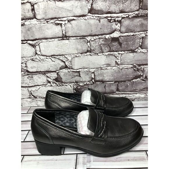 ABEO PRO Jade Comfortable Black Metallic Heel Loafer Shoes Women’s Sz 10US/41EU - Picture 6 of 16